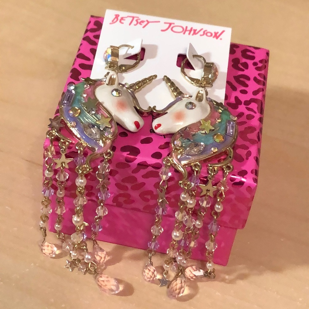 Betsey Johnson Unicorn Drop Earrings